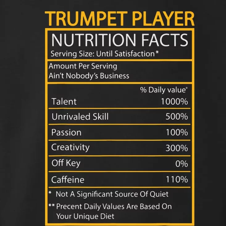 Funny Trumpet Nutrition Facts Cool Trumpet Player Men Women Toddler Hoodie