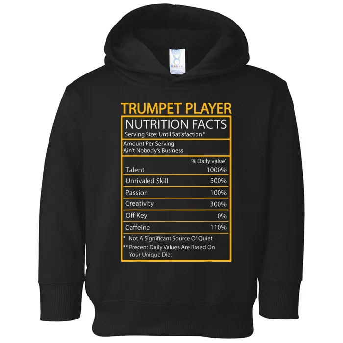 Funny Trumpet Nutrition Facts Cool Trumpet Player Men Women Toddler Hoodie