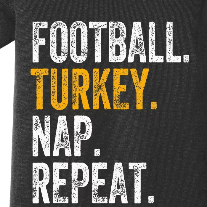 Football Turkey Nap Repeat Baby Bodysuit