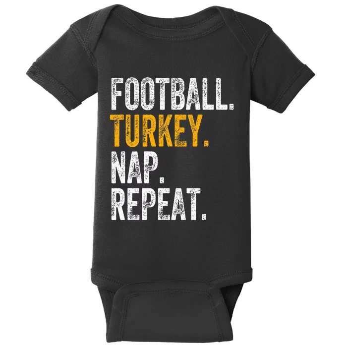 Football Turkey Nap Repeat Baby Bodysuit