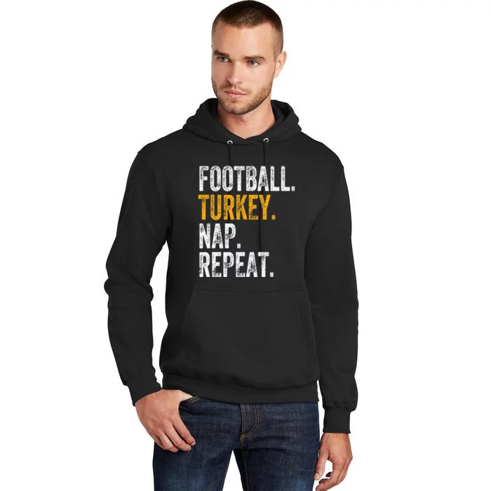 Football Turkey Nap Repeat Tall Hoodie