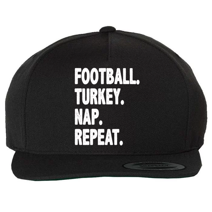 Football Turkey Nap Repeat Wool Snapback Cap