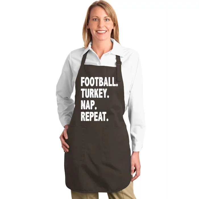 Football Turkey Nap Repeat Full-Length Apron With Pocket