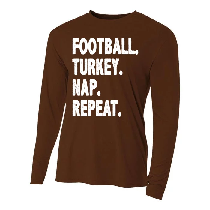 Football Turkey Nap Repeat Cooling Performance Long Sleeve Crew