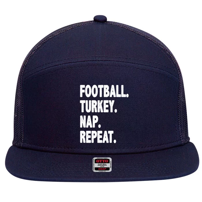 Football Turkey Nap Repeat 7 Panel Mesh Trucker Snapback Hat