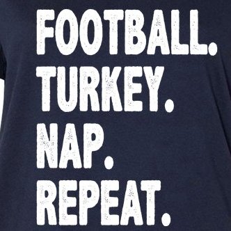 Football Turkey Nap Repeat Women's V-Neck Plus Size T-Shirt
