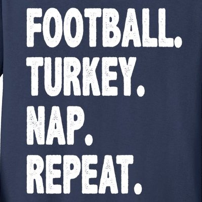 Football Turkey Nap Repeat Kids Long Sleeve Shirt