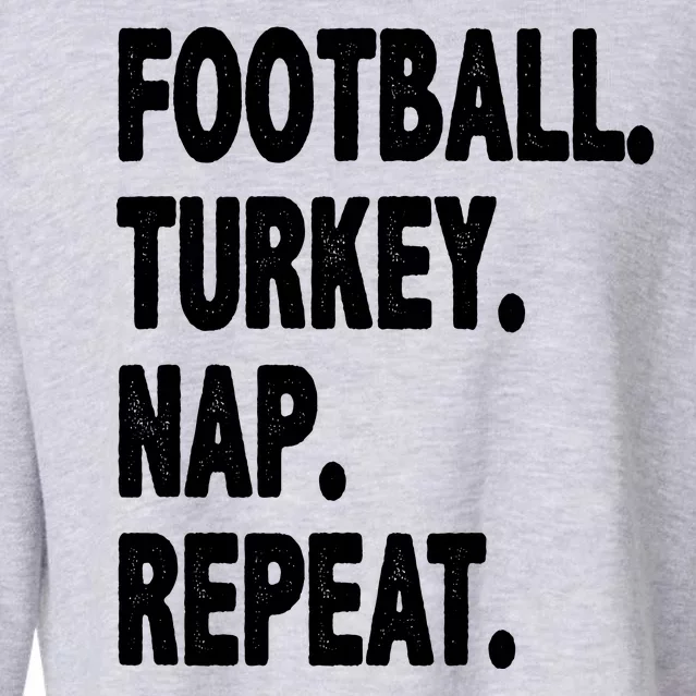 Football Turkey Nap Repeat Cropped Pullover Crew