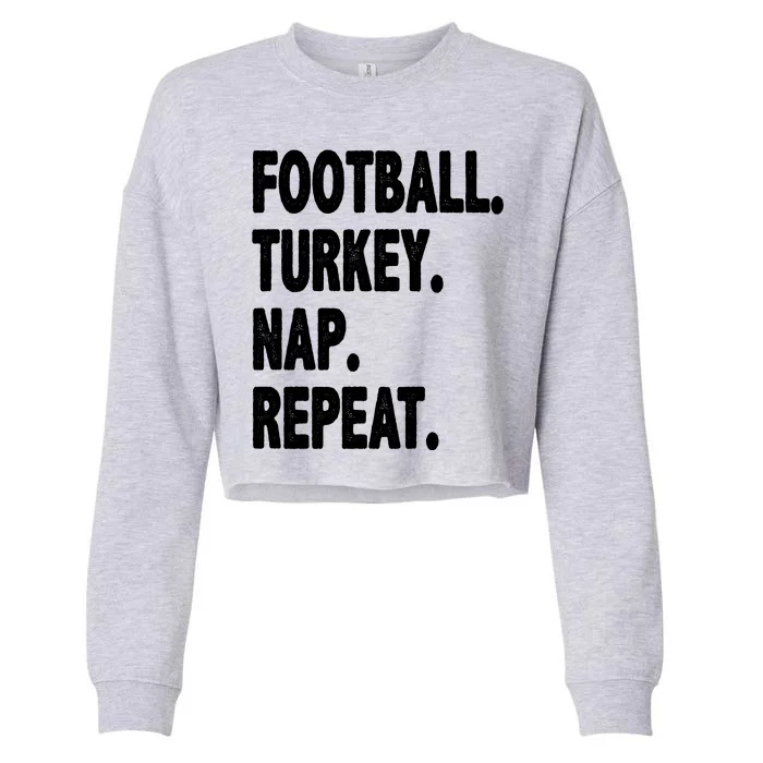 Football Turkey Nap Repeat Cropped Pullover Crew