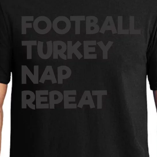 Football Turkey Nap Repeat Thanksgiving Theme Pajama Set