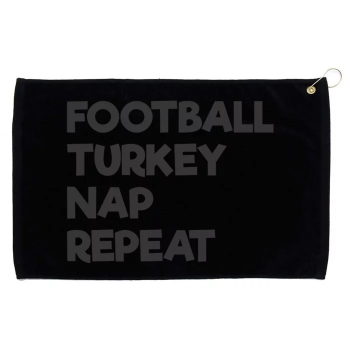 Football Turkey Nap Repeat Thanksgiving Theme Grommeted Golf Towel