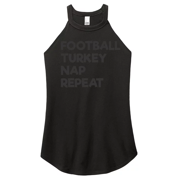 Football Turkey Nap Repeat Thanksgiving Theme Women’s Perfect Tri Rocker Tank