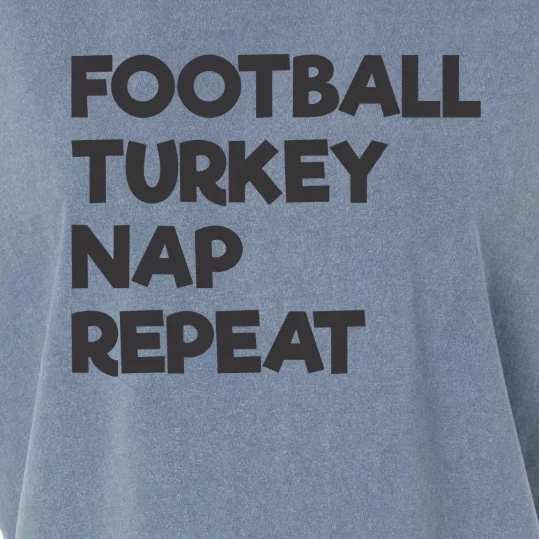 Football Turkey Nap Repeat Thanksgiving Theme Garment-Dyed Women's Muscle Tee