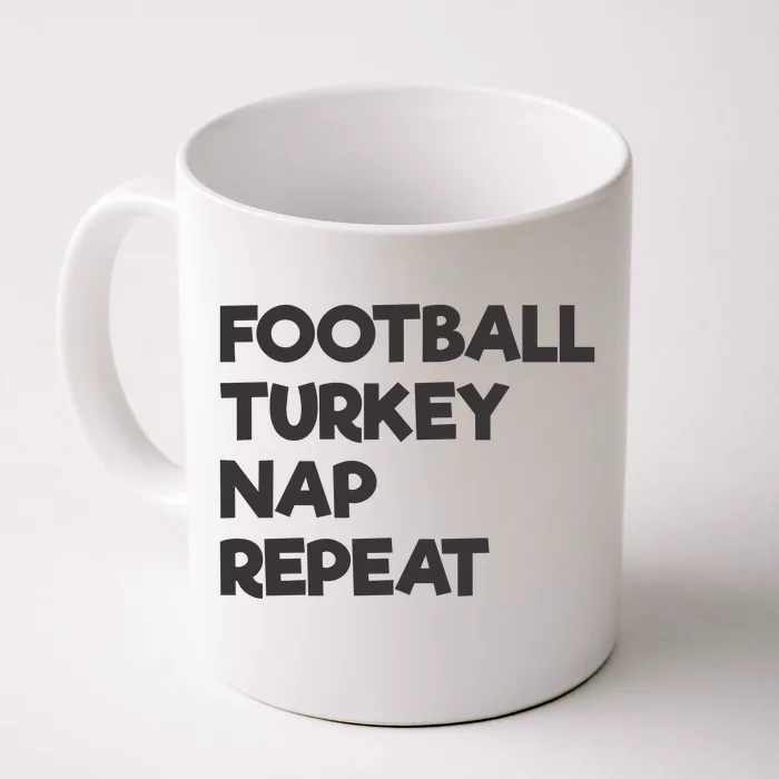 Football Turkey Nap Repeat Thanksgiving Theme Front & Back Coffee Mug