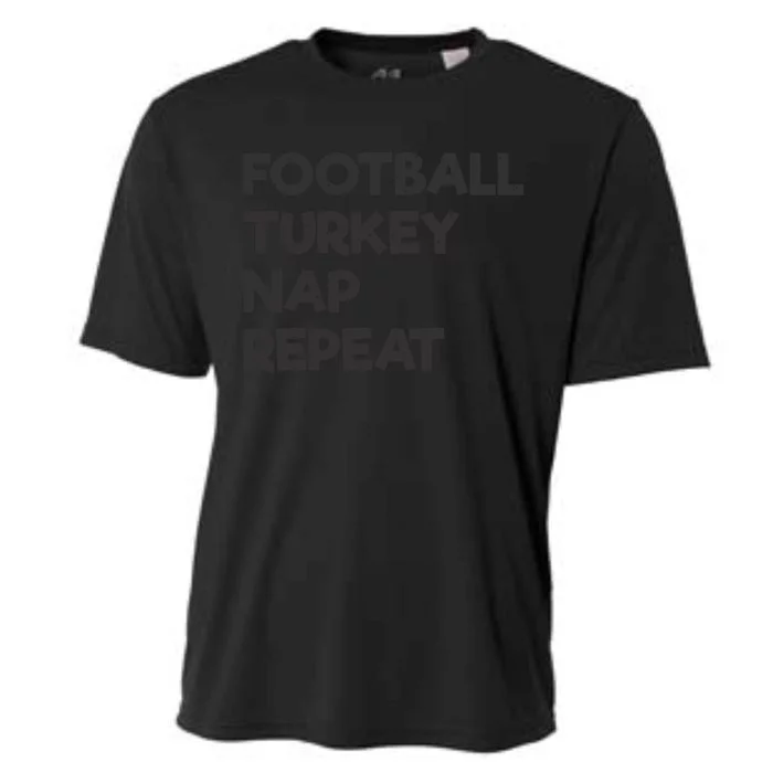 Football Turkey Nap Repeat Cooling Performance Crew T-Shirt