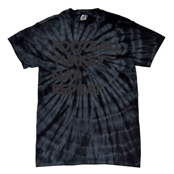 Football Turkey Nap Repeat Tie-Dye T-Shirt