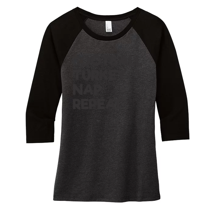 Football Turkey Nap Repeat Women's Tri-Blend 3/4-Sleeve Raglan Shirt