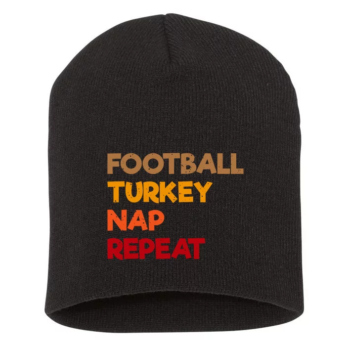 Football Turkey Nap Repeat Short Acrylic Beanie