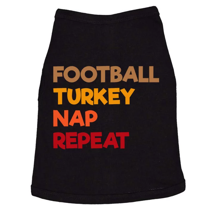 Football Turkey Nap Repeat Doggie Tank