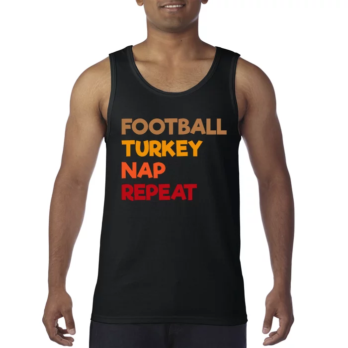 Football Turkey Nap Repeat Tank Top