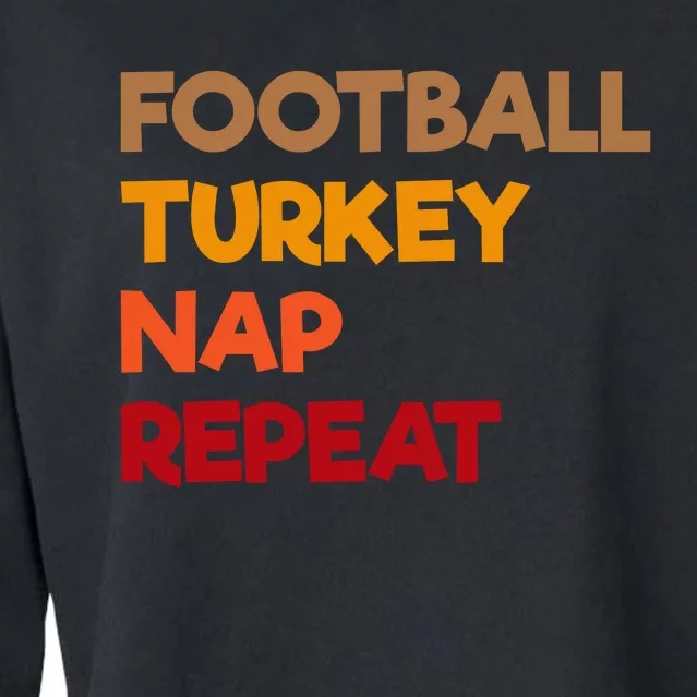 Football Turkey Nap Repeat Cropped Pullover Crew