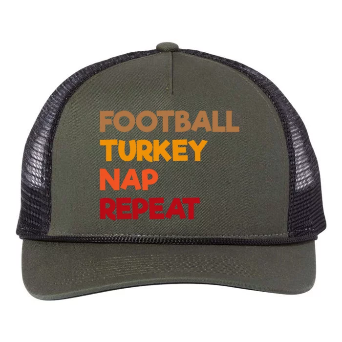 Football Turkey Nap Repeat Retro Rope Trucker Hat Cap