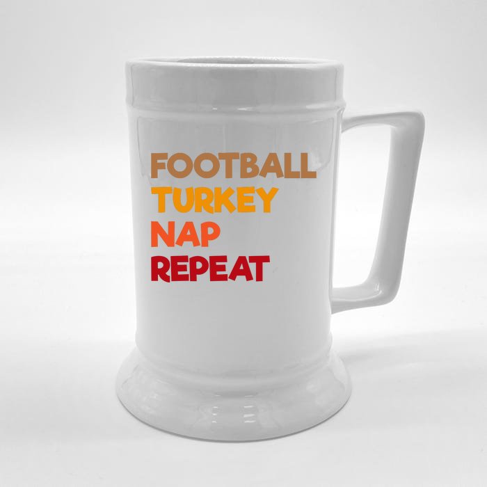 Football Turkey Nap Repeat Front & Back Beer Stein