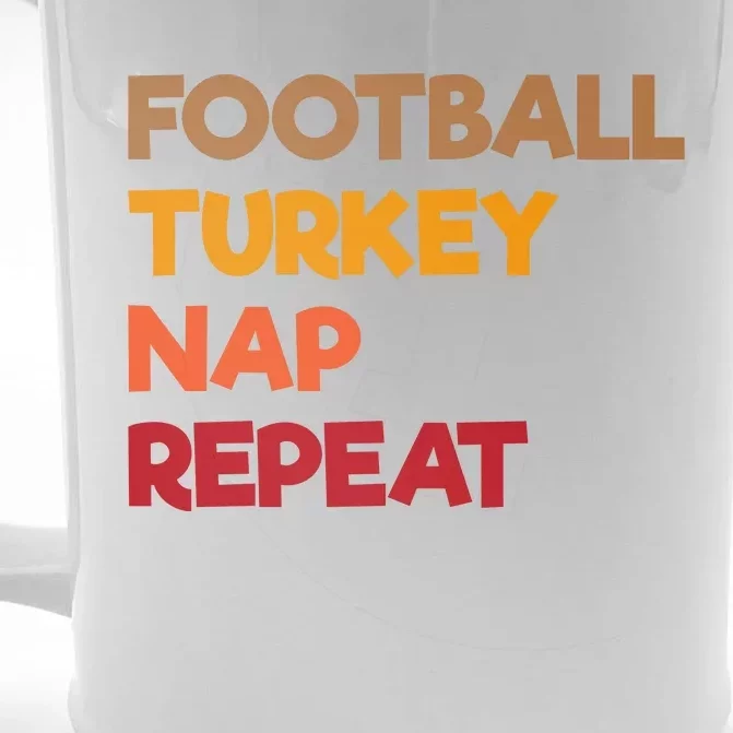 Football Turkey Nap Repeat Front & Back Beer Stein