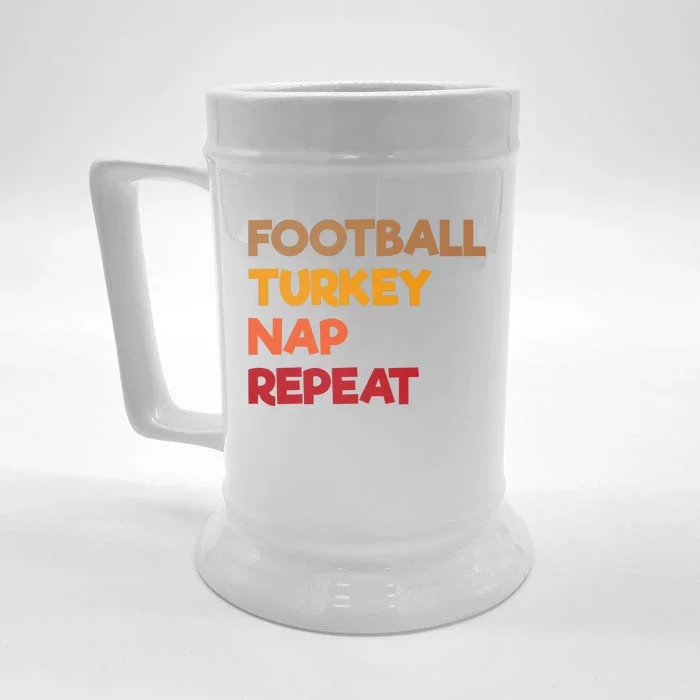 Football Turkey Nap Repeat Front & Back Beer Stein