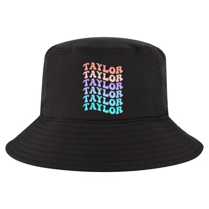 Funny Taylor name groovy colourful love i love Ts Taylor Cool Comfort Performance Bucket Hat