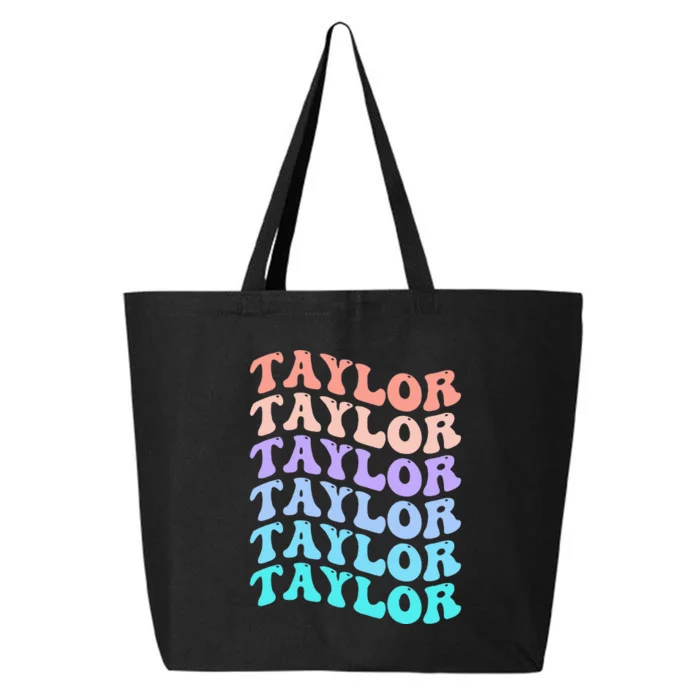 Funny Taylor name groovy colourful love i love Ts Taylor 25L Jumbo Tote