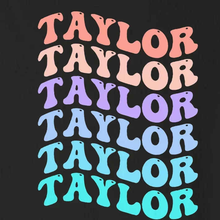 Funny Taylor name groovy colourful love i love Ts Taylor Toddler Long Sleeve Shirt