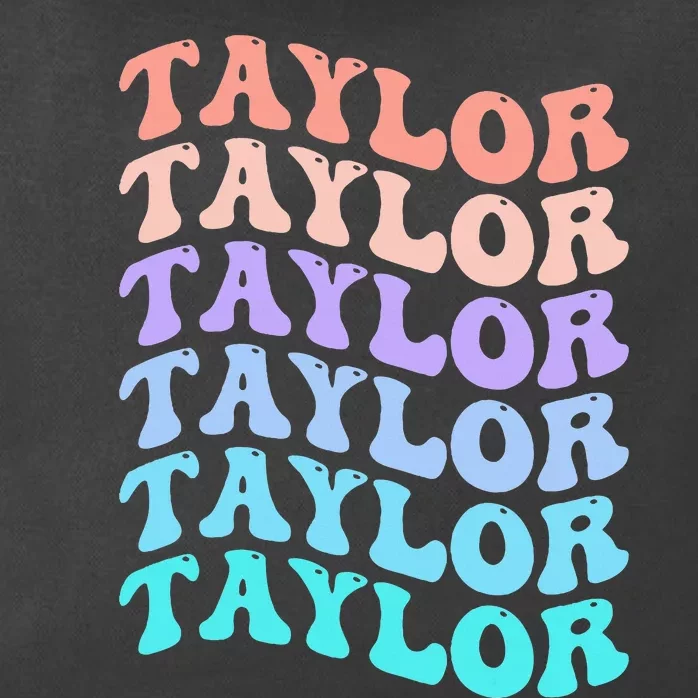 Funny Taylor name groovy colourful love i love Ts Taylor Zip Tote Bag