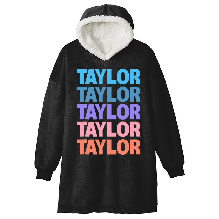 Funny Taylor Name Modern Fit   Classic Black  Text Design Hooded Wearable Blanket