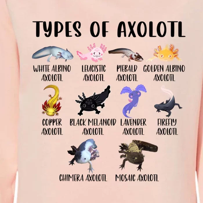 Funny Types Of Axolotl Art Cute Different Species Of Axolotl Womens California Wash Sweatshirt