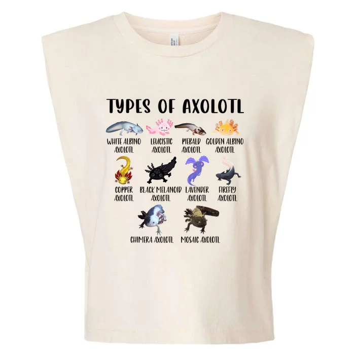 Funny Types Of Axolotl Art Cute Different Species Of Axolotl Garment-Dyed Women's Muscle Tee