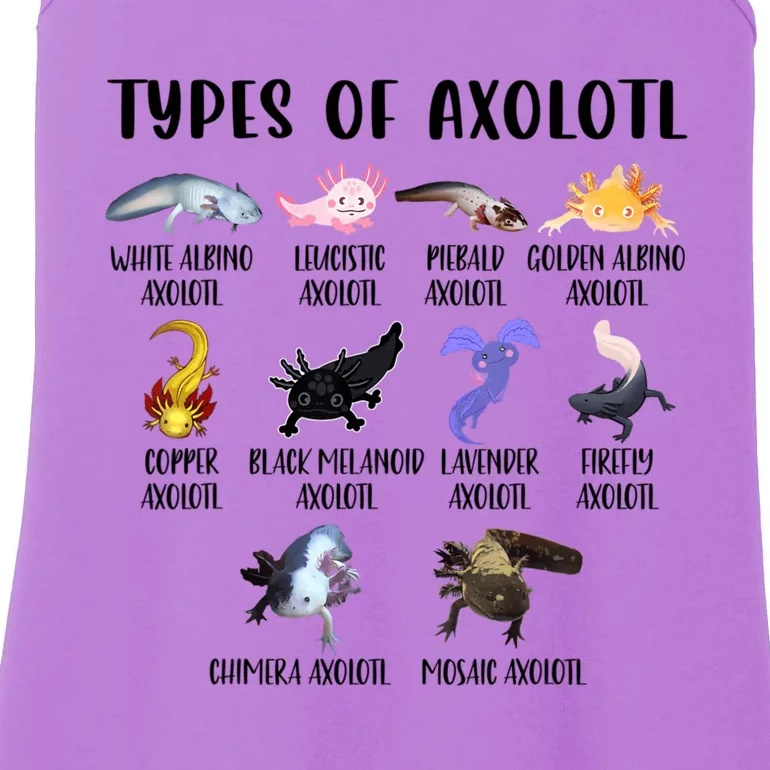 Funny Types Of Axolotl Art Cute Different Species Of Axolotl Ladies Essential Tank