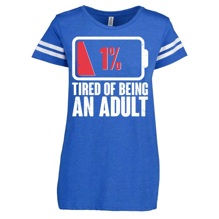 Funny Tired Of Being An Adult Low Battery Enza Ladies Jersey Football T-Shirt