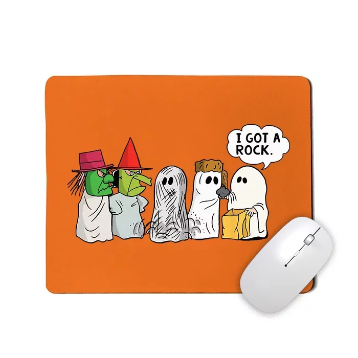 Funny Trick Or Treat Halloween Ghost Costume I Got A Rock Mousepad