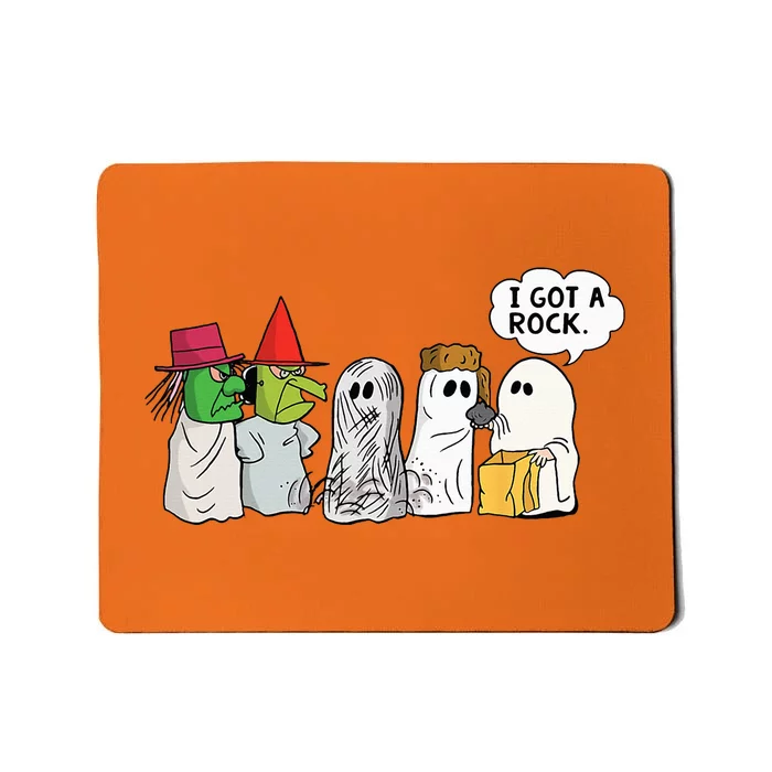 Funny Trick Or Treat Halloween Ghost Costume I Got A Rock Mousepad