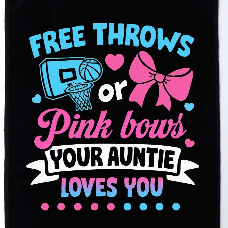 Free Throws or Pink Bows Auntie Loves You Baby Gender Reveal Platinum Collection Golf Towel