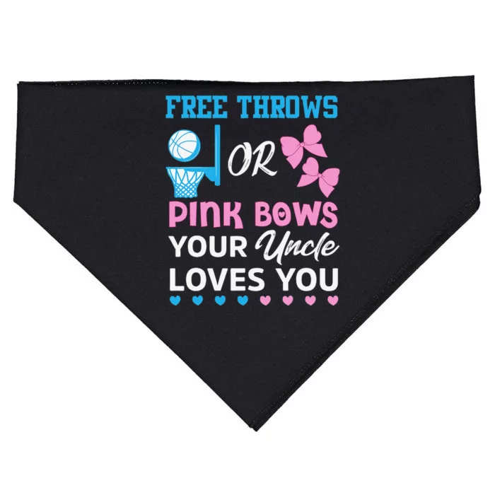 free throws or pink bows Uncle loves you gender reveal USA-Made Doggie Bandana