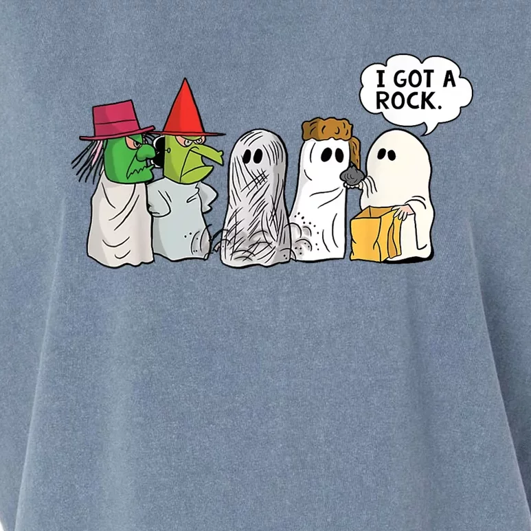 Funny Trick Or Treat Halloween Ghost Costume I Got A Rock Garment-Dyed Women's Muscle Tee