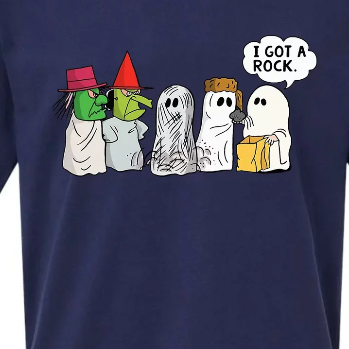 Funny Trick Or Treat Halloween Ghost Costume I Got A Rock Sueded Cloud Jersey T-Shirt