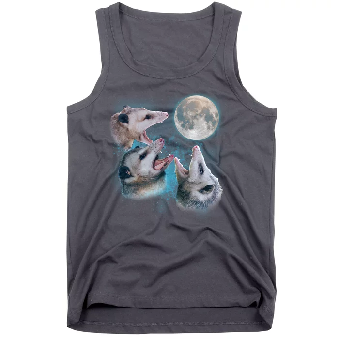 Funny Three Opossum Moon Tank Top