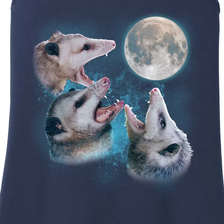 Funny Three Opossum Moon Ladies Essential Tank