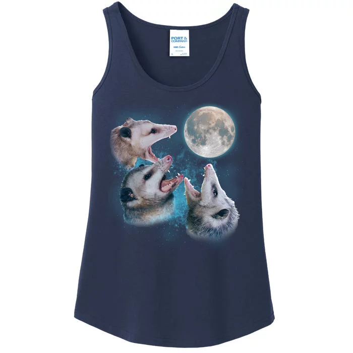 Funny Three Opossum Moon Ladies Essential Tank