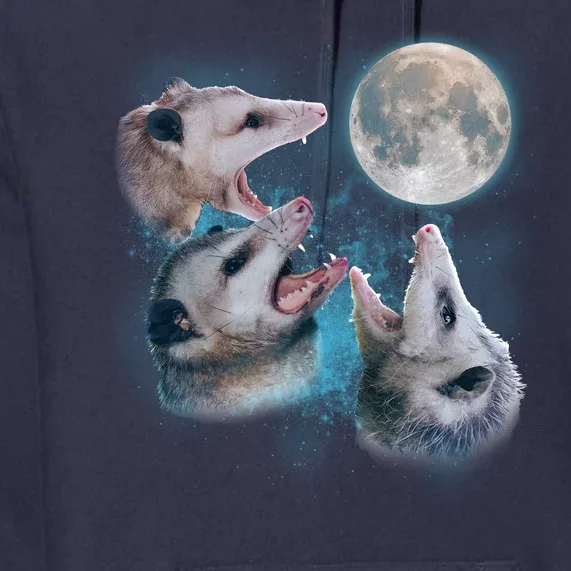 Funny Three Opossum Moon Premium Hoodie