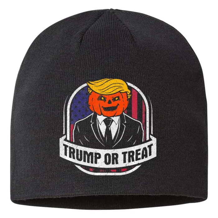 Funny Trump Or Treat Halloween Premium 8 1/2in Sustainable Knit Beanie