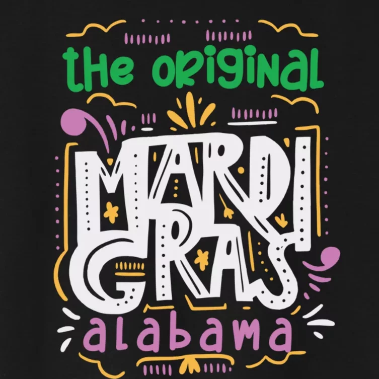 Funny The Original Mardi Gras Carnival Alabama Mobile City Women's Crop Top Tee